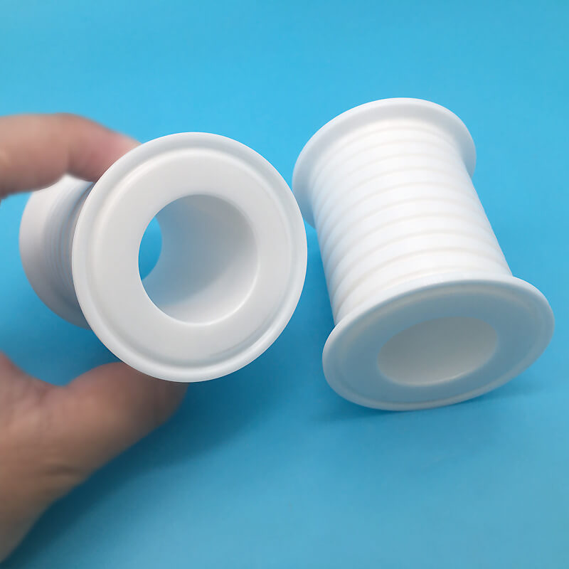 High-temperature advanced ceramics - fixed hollow tube insulated multi-groove ceramic wheel front view